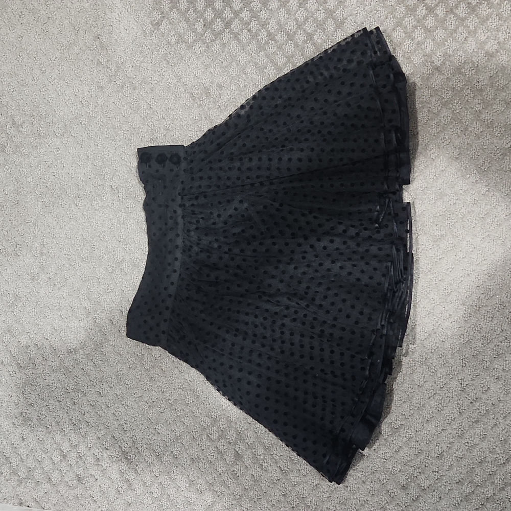 Vintage Complice Black Two Tier Mini Skirt size 8 US (small waistline)